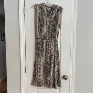 Snake Print Sleeveless Dress